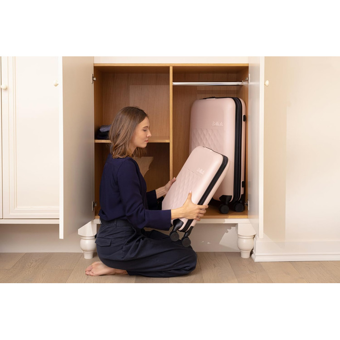 Чемодан Rollink Vega 360, чорний, 104L, 4 колеса, інноваційний замок, міцний, екологічний, для перевірки багажу