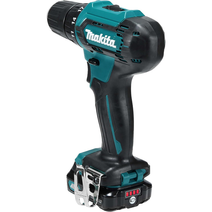 Акумуляторний дриль-шурупокрут Makita DF333DSAE 12V, 2.0Ah, 2 акумулятори + зарядний пристрій у транспортному кейсі, чорний/синій