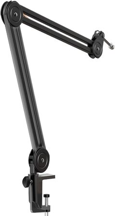 Кріплення для мікрофона FIFINE, регульований штатив, адаптер 3/8' - 5/8', кліпса для мікрофона, 3 кабельних стяжки, білий (чорний)