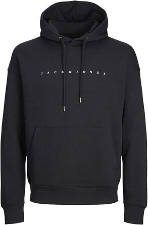 Чоловічий худі Jack & Jones Jjestar Jj Sweat Hood Noos Pls, чорний, великий розмір 6XL (Turbulence)