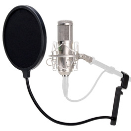 Pronomic CM-100S Студійний конденсаторний мікрофон XLR з поп-фільтром, павуком, кейсом та вітрозахистом, сріблястий