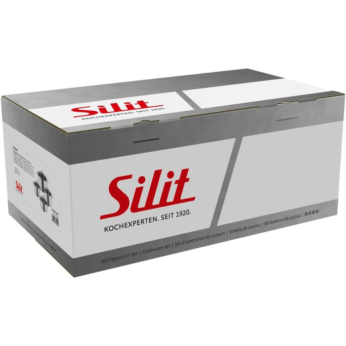 Набір каструль Silit Alicante 4 предмети, нержавіюча сталь, для індукції, з скляними кришками, без покриття, підходять для духовки
