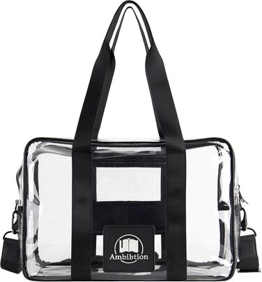 Ambition - Transparent document bag for legal texts, textbooks, folders, laptop; Durable bag for library, stadium, airport, beach