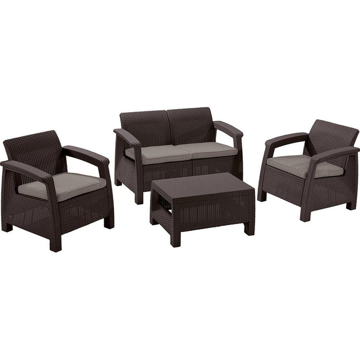 Садовий стіл Keter, прямокутний, коричневий, пластик, 77x57x42 см