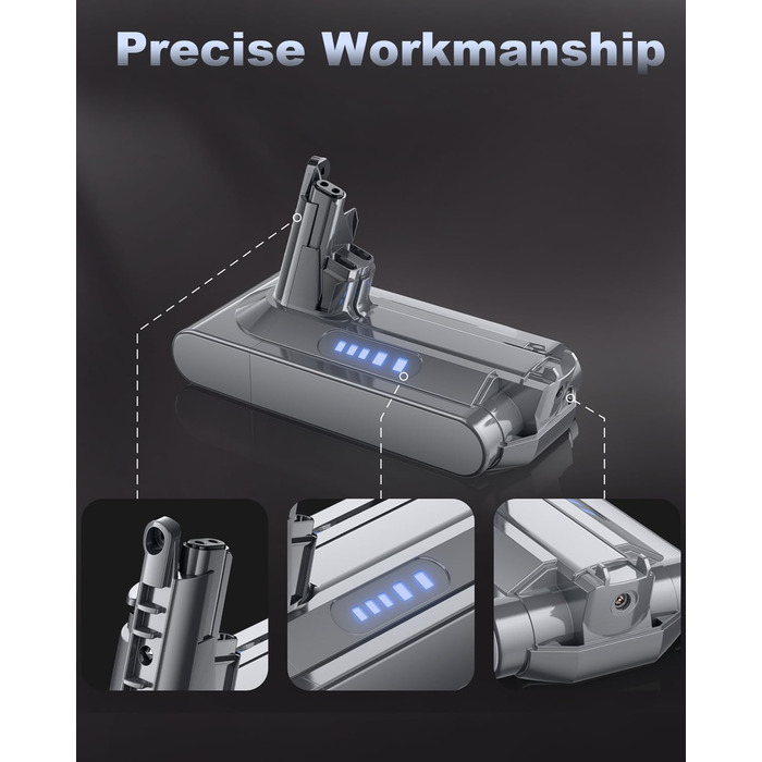 Запасний акумулятор Powtree для пилососа Dyson V10 (1 фільтр + 3 шурупи)