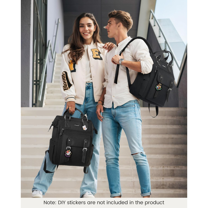 Рюкзак LOVEVOOK для дівчат та хлопців, чорний, водонепроникний, 15.6