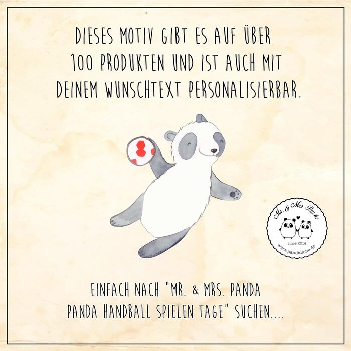 Іменна подушка з пандою для гандболу Mr. & Mrs. Panda – персоналізований подарунок із друком, для спортсменів і фанатів гандболу, з іменем