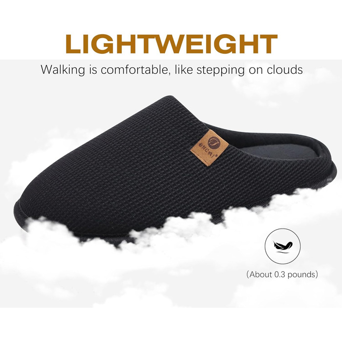 Чоловічі тапочки ONCAI з піною Memory Foam, штучним хутром, підошвою з гуми, для дому та вулиці, розмір EU 40-49, чорний