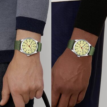 HANPOSH Годинник чоловічий військовий тактичний з датою, водостійкий 3ATM, кварцовий (зелений, срібний, жовтий)