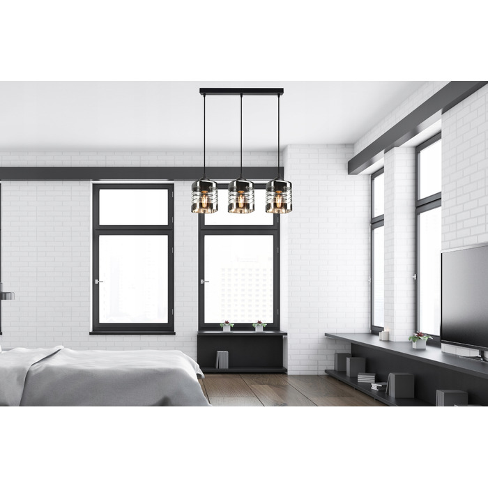 Підвісна скляна люстра Luxolar на 3 цоколі E27, сучасний стиль