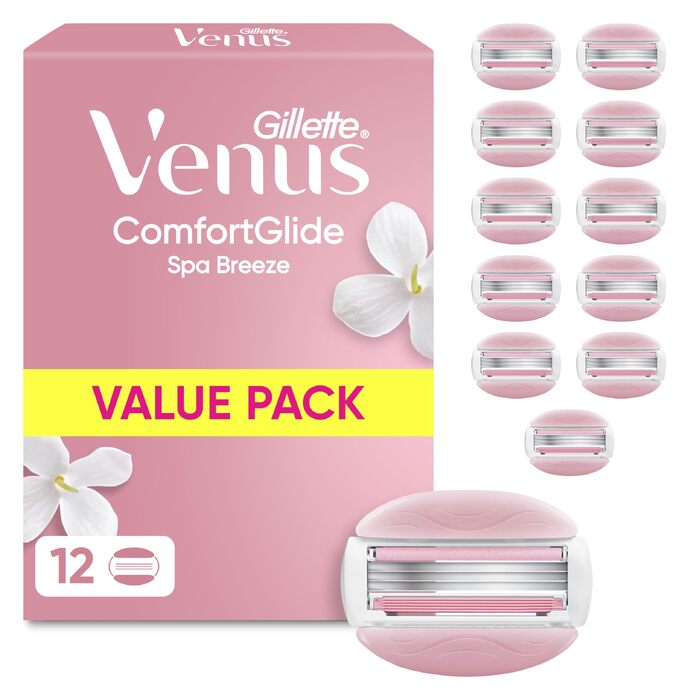 Смінні леза для жіночої бритви Gillette Venus Comfortglide Spa Breeze, рожеві, 12 шт