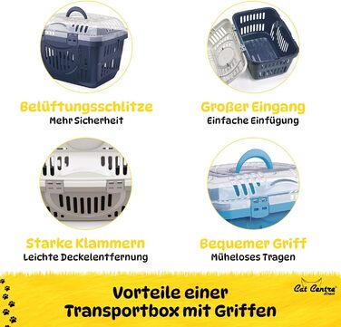 Транспортний бокс для котів Open Top, блакитний, 49 x 34 x 32 см