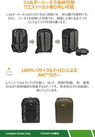 Lowepro Pro Trekker BP 350 AW II: Рюкзак для фотообладнання з відділенням для ноутбука, чорно-сірий, LP37268-GRL