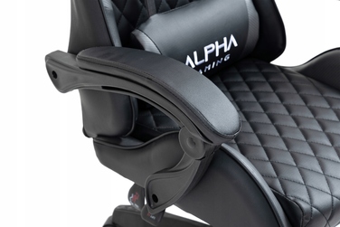 Ігрове крісло Alpha Gaming Carbon, штучна шкіра, чорно-сіре