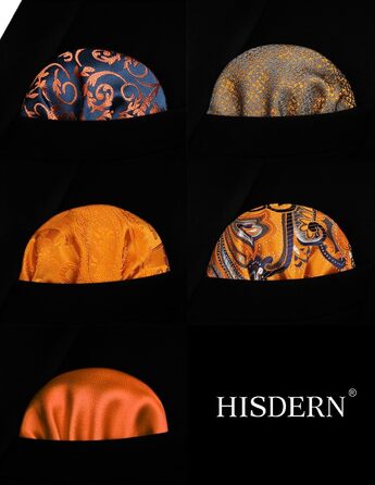 HISDERN Набір краваток для чоловіків (5 шт.) з кишеньковим хустинкою. Класичний елегантний аксесуар для весілля. Шовкові краватки та хустинки в подарунковій коробці.