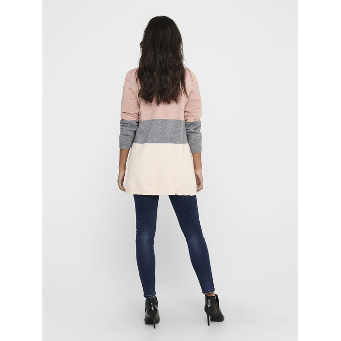 Жіночий кардиган ONLQUEEN Strickjacke Misty Rose/Stripes, S - Теплий трикотажний жакет