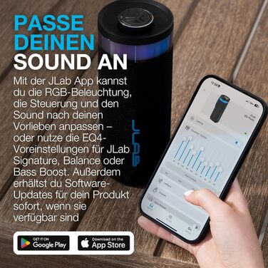 JLab Go Party: Портативна Bluetooth колонка з RGB підсвіткою, 10W, IP56 (Чорна)