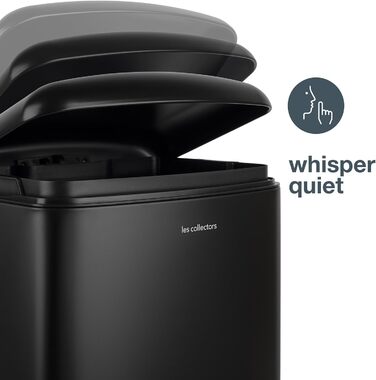 Відро для сміття Les Collectors №712, 30 л, чорне, знімний внутрішній контейнер, тихий закриття