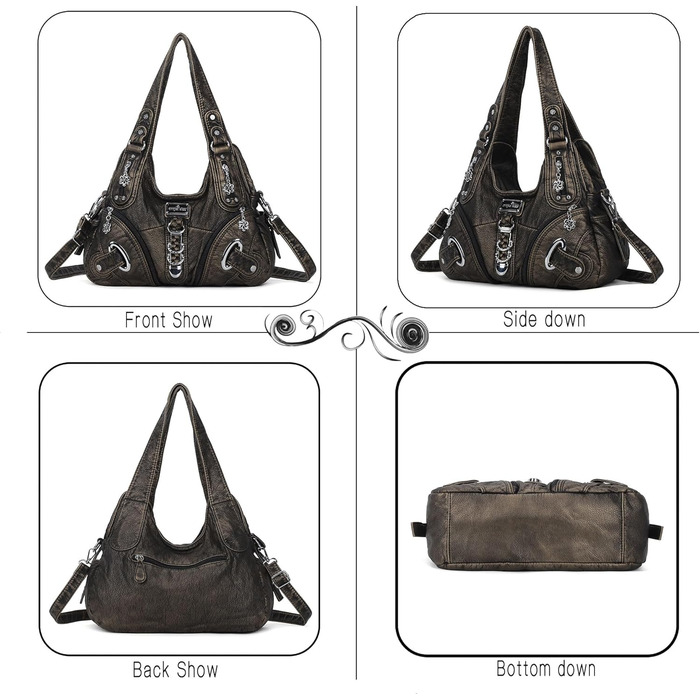 Сумка жіноча Angelkiss Hobo велика, повсякденна, через плече, бронзова (801bronze)