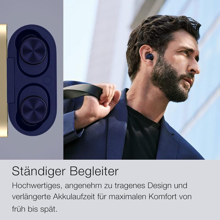 Блютуз навушники Bowers & Wilkins Pi7 S2 (2023) з активним шумозаглушенням (ANC), aptX та мікрофонами, Midnight Blue