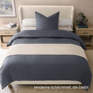 Комплект постільної білизни 135x200 зелений бавовна 4-х частинний, комплект постільної білизни салатовий, 2 наволочки 80x80 см, постільна білизна ÖKO-TEX Aesthetic 100% бавовна з блискавкою (сірий, 2-х частинний | 135x220 см)