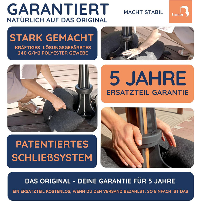 Base umbrella stand with fillable sandbags as weights (30 to 50 kg), for umbrella diameters up to 3.3 m, manufactured in Denmark from recycled material