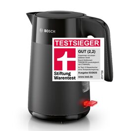 Електричний чайник Bosch MyMoment TWK2M163: 1.7 л, 2400 Вт, автоматичне відключення, захист від перегріву, покажчик рівня води, знімний фільтр від накипу, чорний матовий