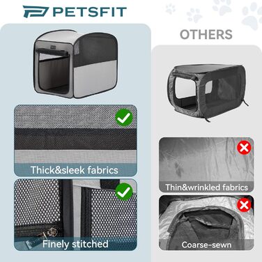 Клітка для собак Petsfit, складана, сіра, середнього розміру (68.5 x 39.5 x 56 см)