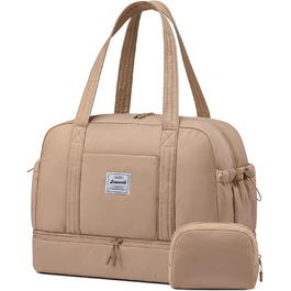 Сумка-мішок LOVEVOOK для подорожей, ручна поклажа, жіноча, велика, з відділенням для взуття, для спорту, фітнесу, подорожей, сауни, клініки, пологів, Khaki