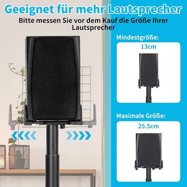 Регульовані підставки для акустики SB-204: пара підставок для сателітної та поличкової акустики, до 5 кг, з кабельним каналом