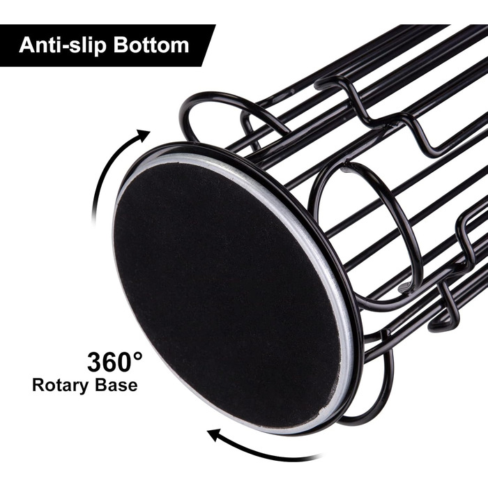 Підставка для капсул Nespresso (40 шт) XIAPIA, чорна, обертова