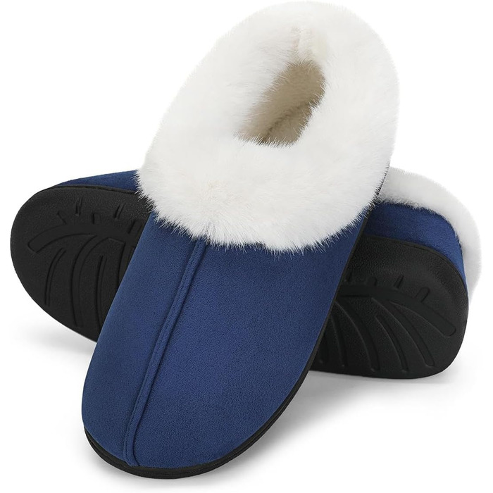 Тапочки халатні Mishansha зимові, халатні, з піною пам'яті, жорстка підошва, розмір 36-47, білі (блакитні, 44/45 EU)