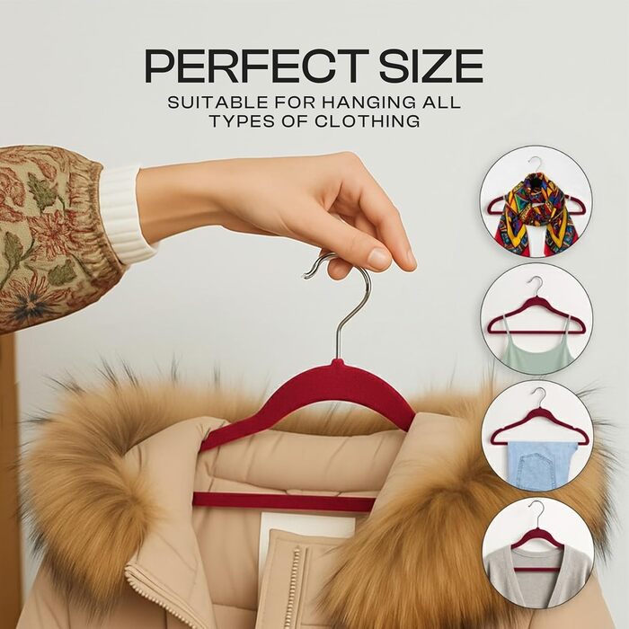 Плечики для одягу Utopia Home з оксамиту - антиковзаючі, міцні (20 шт.)