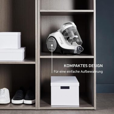 Rowenta Swift Power Cyclonic | RO2917 | Bagless Vacuum Cleaner | 900 W | 77 Decibels | 1.2 Liter | White 1.2l Dust Box