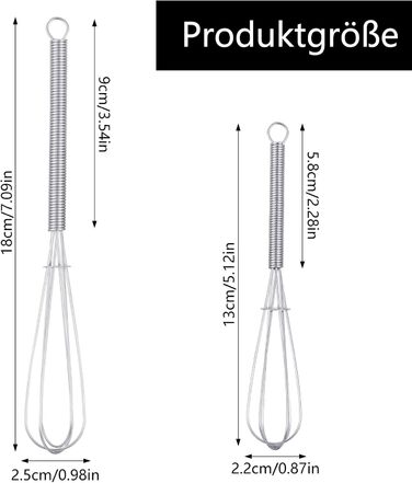 Набір вісків для збивання та перемішування: 13см та 18см, нержавіюча сталь