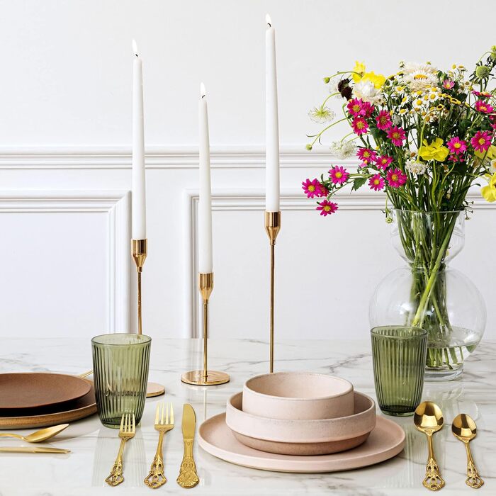 Набір столових приборів 20 предметів Vintage Palast з нержавіючої сталі на 4 особи, золотий, полірований, для посудомийної машини