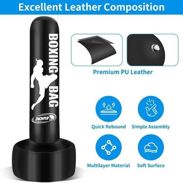 Надувний боксерський мішок для дорослих 180 см, стоячий, самостійний, для ММА, муай-тай, фітнесу