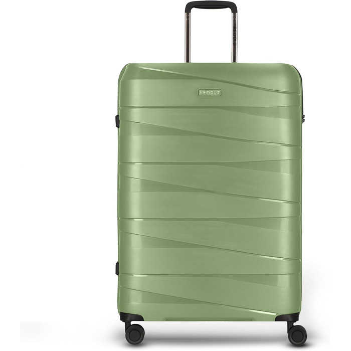 Чемодан REDOLZ Hartschalen Essentials 10: великий, XL, 76 см, з поліпропілену, 4 колеса, TSA, зелений металік