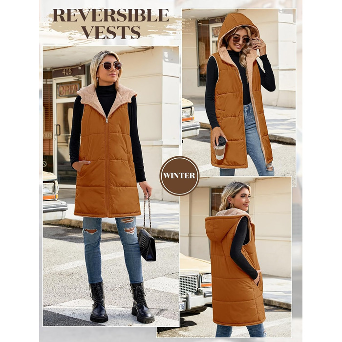 Жіноча тепла в'язана куртка з капюшоном Tuopuda, флісова підкладка, зимова куртка з капюшоном, тепла зимова куртка, повсякденна куртка з капюшоном, термо комір, блискавка, осінь/зима (світло-коричнева, S)