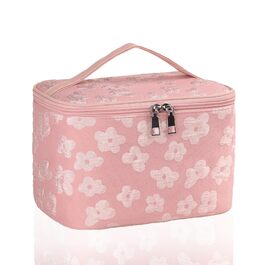 Косметичка для дівчаток, органайзер для макіяжу, сумочка для косметики з відділенням для пензликів, подарунок для жінок та дівчат (рожева)