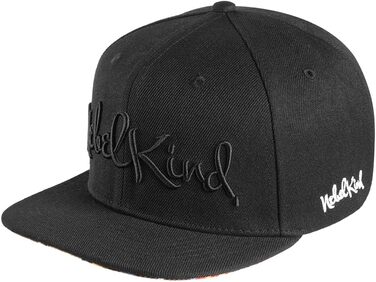 Snapback кепка Nebelkind: чорна, унісекс, регульована, стильна, бейсболка з прямим козирком, ретро