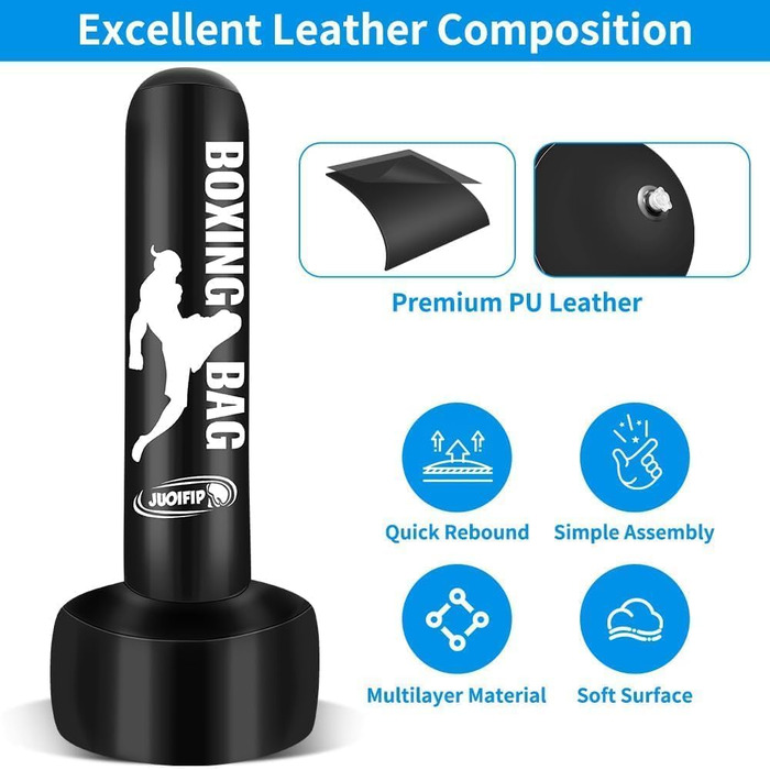 Надувний боксерський мішок для дорослих 180 см, стоячий, самостійний, для ММА, муай-тай, фітнесу