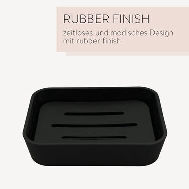 PARSA Beauty Тримач для мила чорного кольору – неслизька мильниця з гумовим покриттям – стильний та позачасовий дизайн для ванної, душу та кухні – надійна мильниця для твердого мила в кожному домі