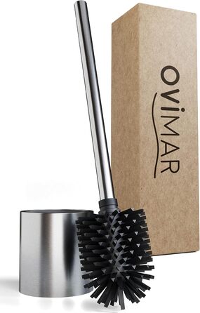 Набір для чищення унітазу Skrova | Силіконова щітка для унітазу | Без підставки | Чорний матовий, з підставкою | Змінний WC-головка