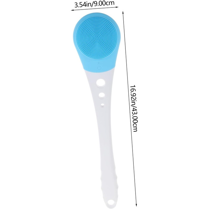 Minkissy 1-Piece Bath Brush Body Cleaning Brush Rotating Exfoliating Brush Facial Washing Brush Massage Brush Electric Shower Brush Massage Brush for the Back Bath Accessories Abs Blue (43X9X3CM)