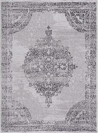 Килим SANAT Evra для вітальні - коротковорсовий килим з сучасним дизайном, 80x150 см та 160x220 см (світло-сірий)