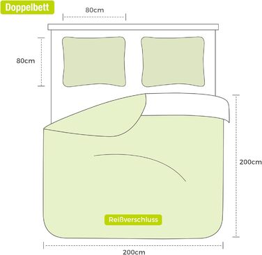 Комплект постільної білизни Lekesky 135x200 (4 шт.) - 2 наволочки 80x80 см, квітковий принт, сірий, поліестер мікрофібра, блискавка