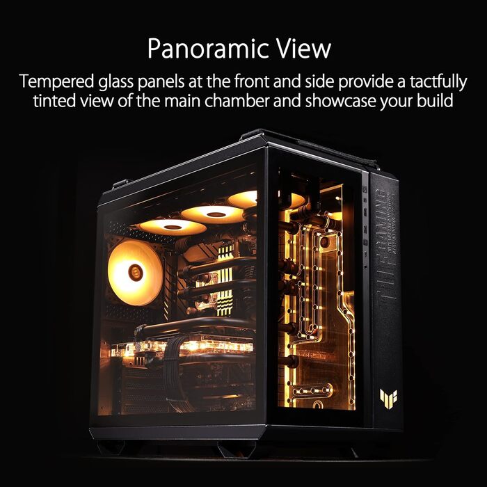 Комп'ютерний корпус ASUS TUF Gaming TG Black (модульний, двокамерний) з RGB підсвічуванням