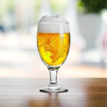 Набір пивних келихів Biergläser 590 мл (12 шт) - Кришталеві келихи для пшеничного пива, скляні банки для зберігання, подарунок чоловікові, можна мити в посудомийній машині