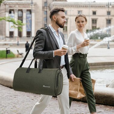 Garment Bag Suit Cover for Men Women, Suit Travel Bag, Clothes Bags Shoe Bag - 2 in 1 Hanging Suitcase Garment Travel Bags, High-Quality Garment Bag for Suit and Dress (A-coffee)